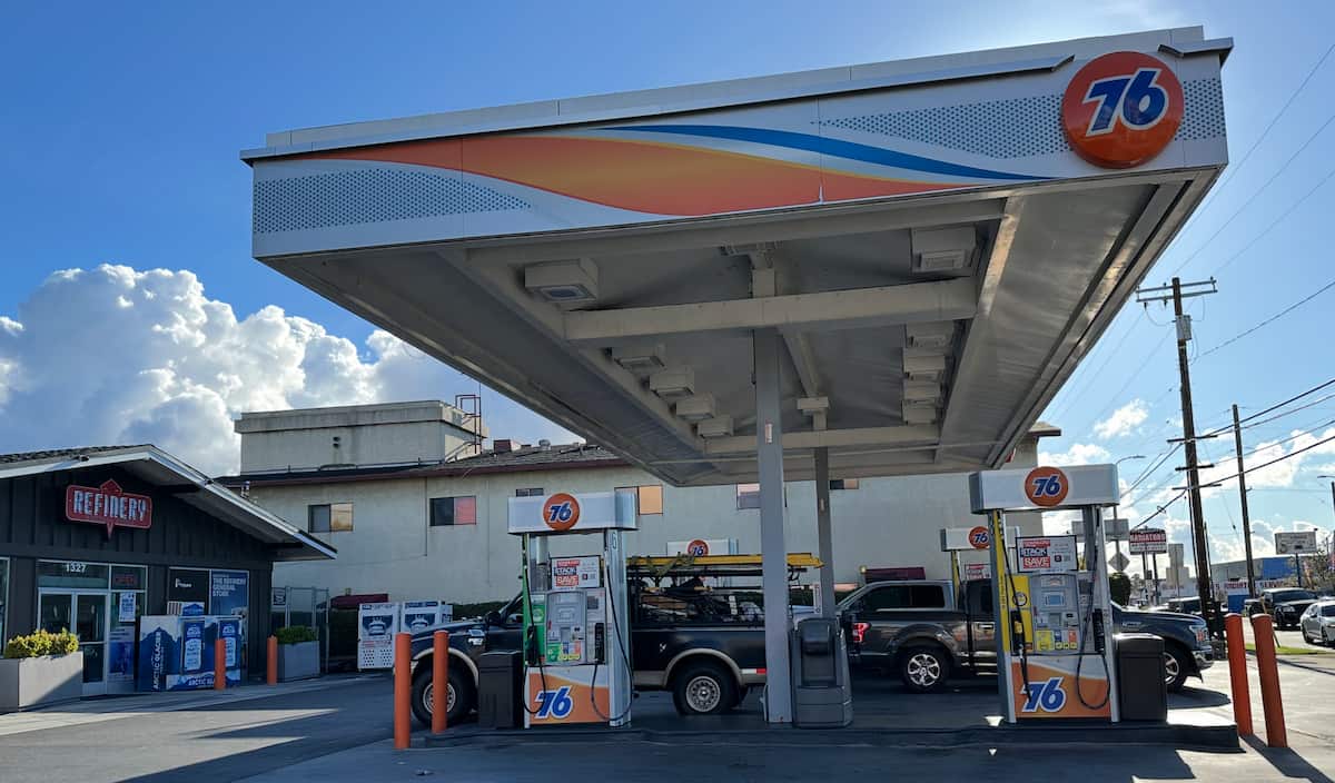 The Refinery General Store 76 gas station on Anaheim Street in Wilmington, California